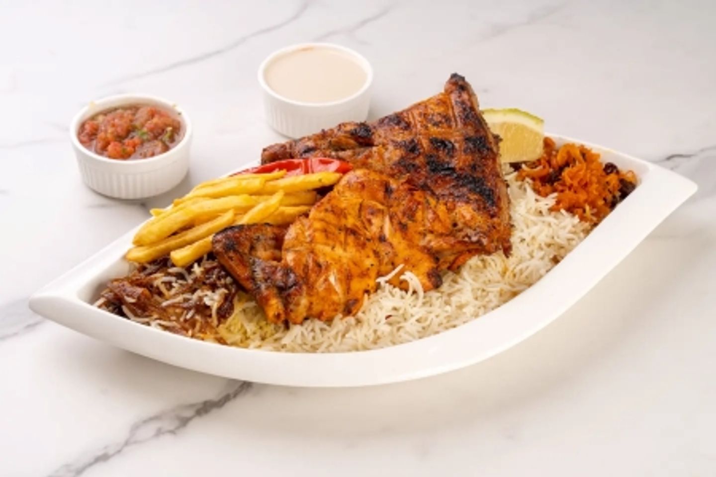 Half Charcoal Grilled Chicken With Bashaari Rice