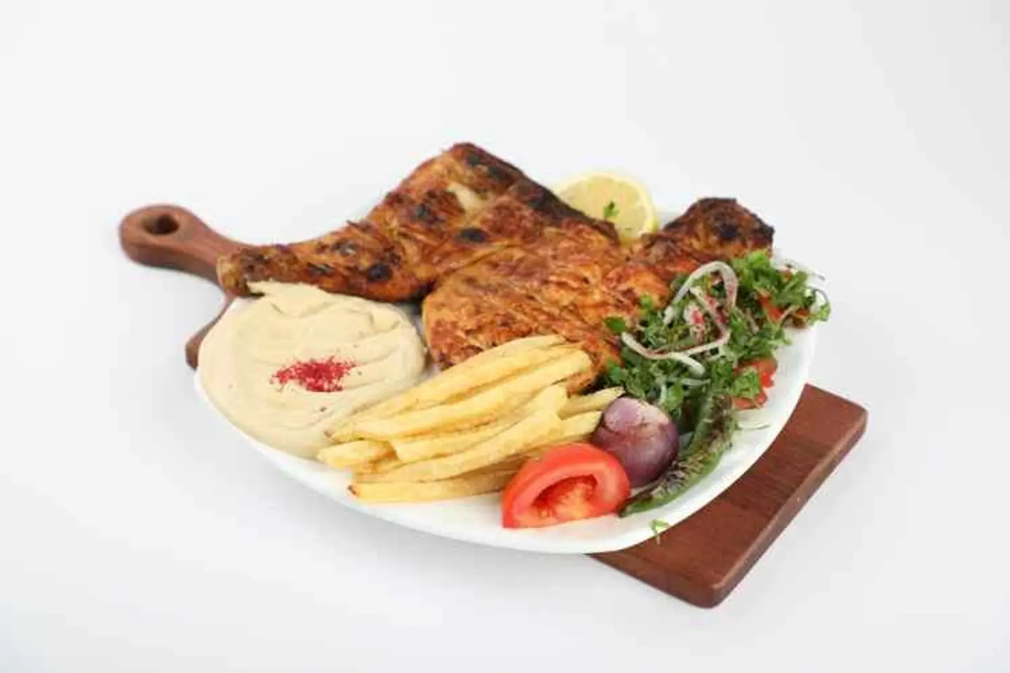 نصف دجاج على الفحم