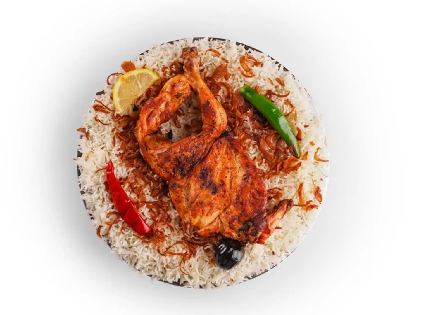 نص حبة دجاج مظبي مع ارز