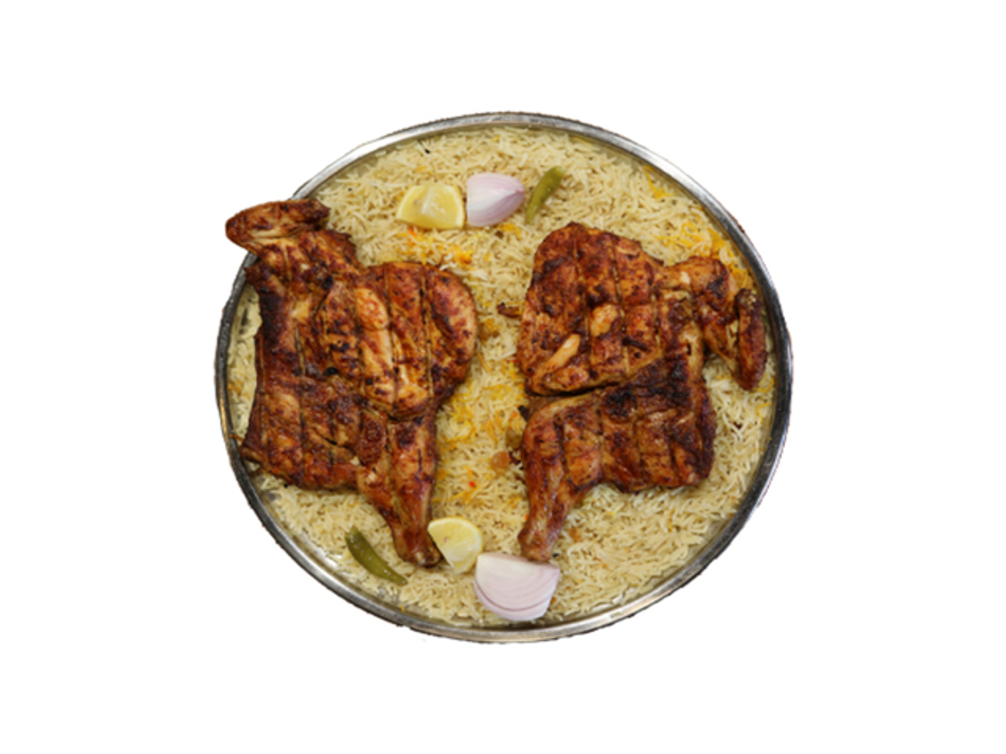 نص دجاج فحم رز برياني