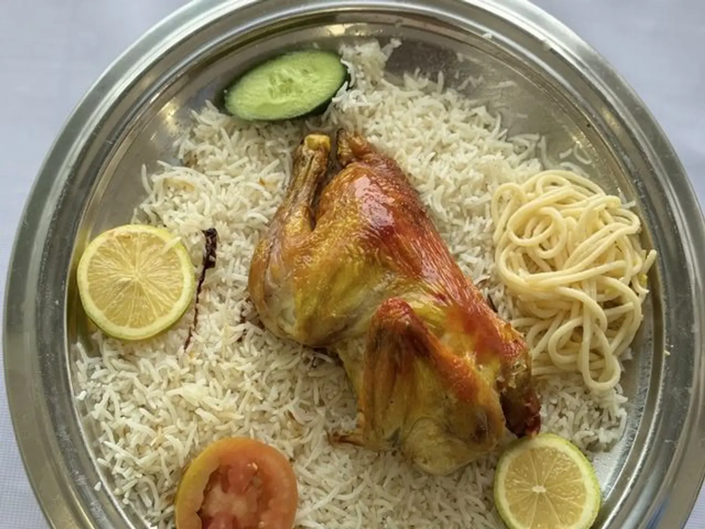 Half Mandi Chicken Mathloutha Rice