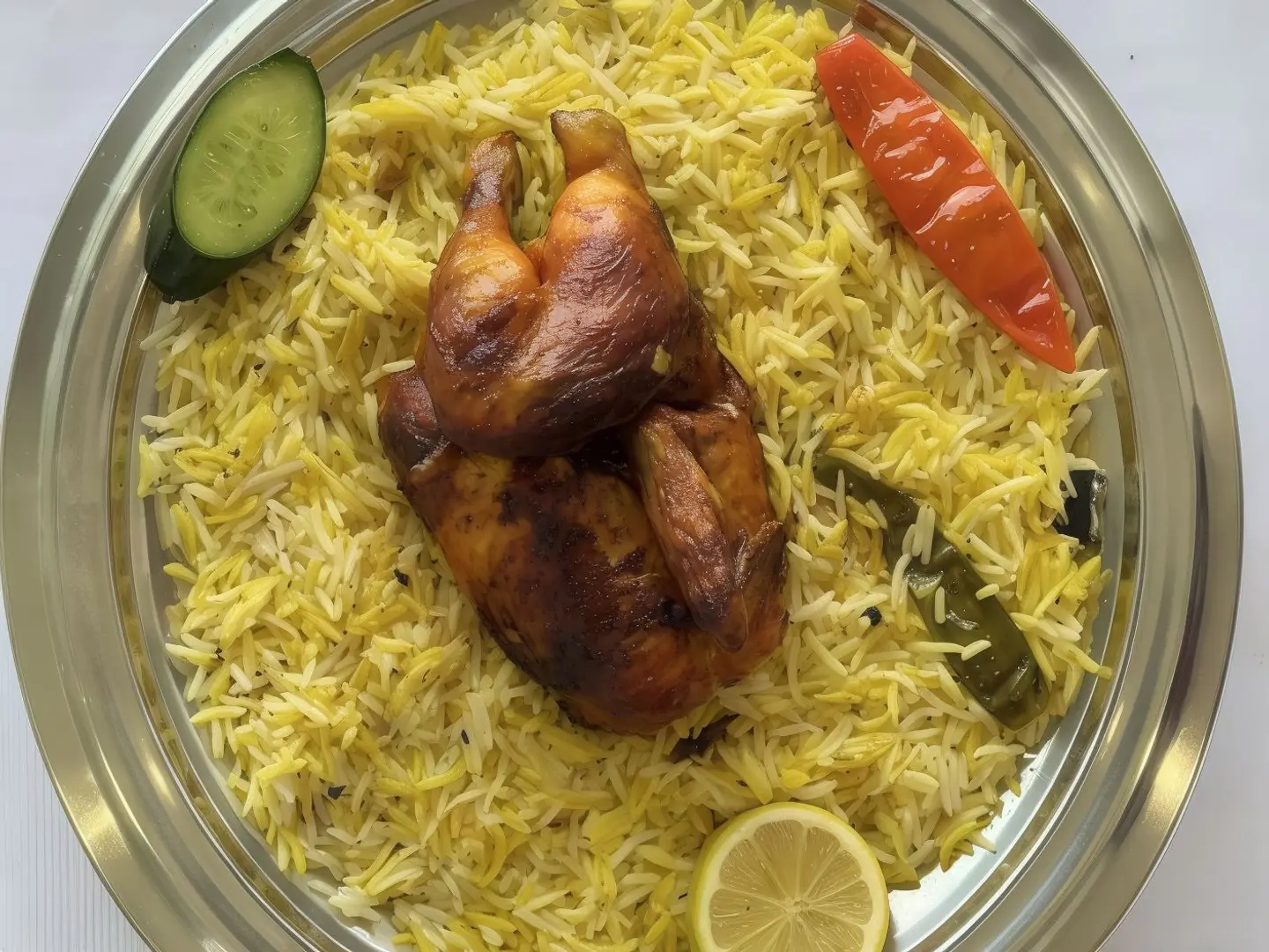 نص دجاج شواية ارز مندي