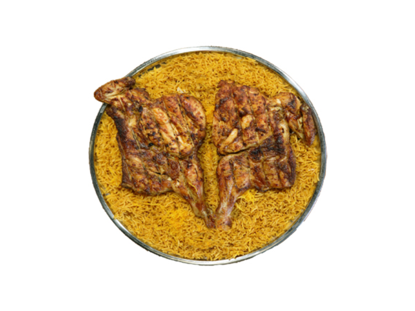 نص دجاج فحم رز بخاري