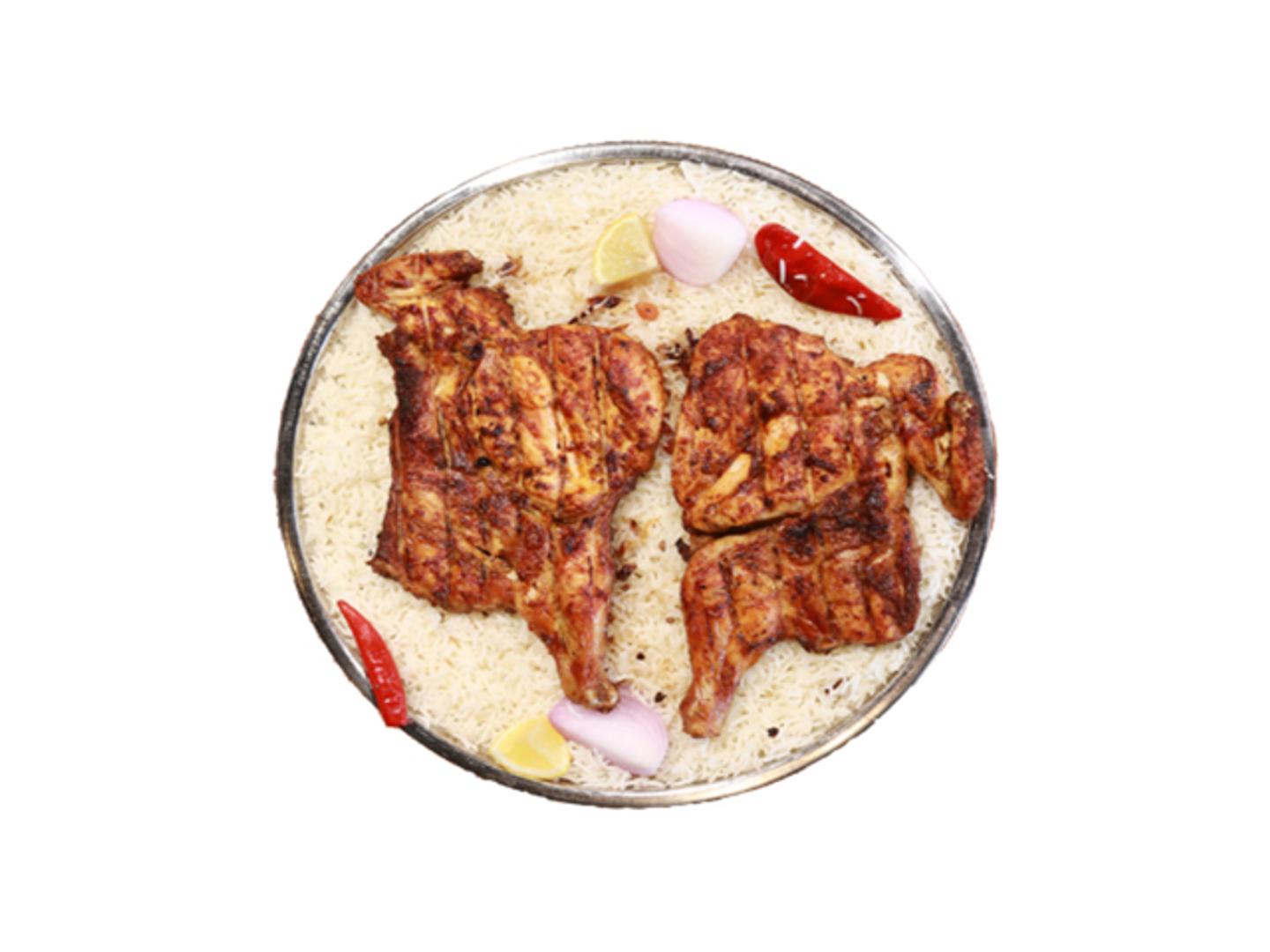 نص دجاج فحم ارز شعبي