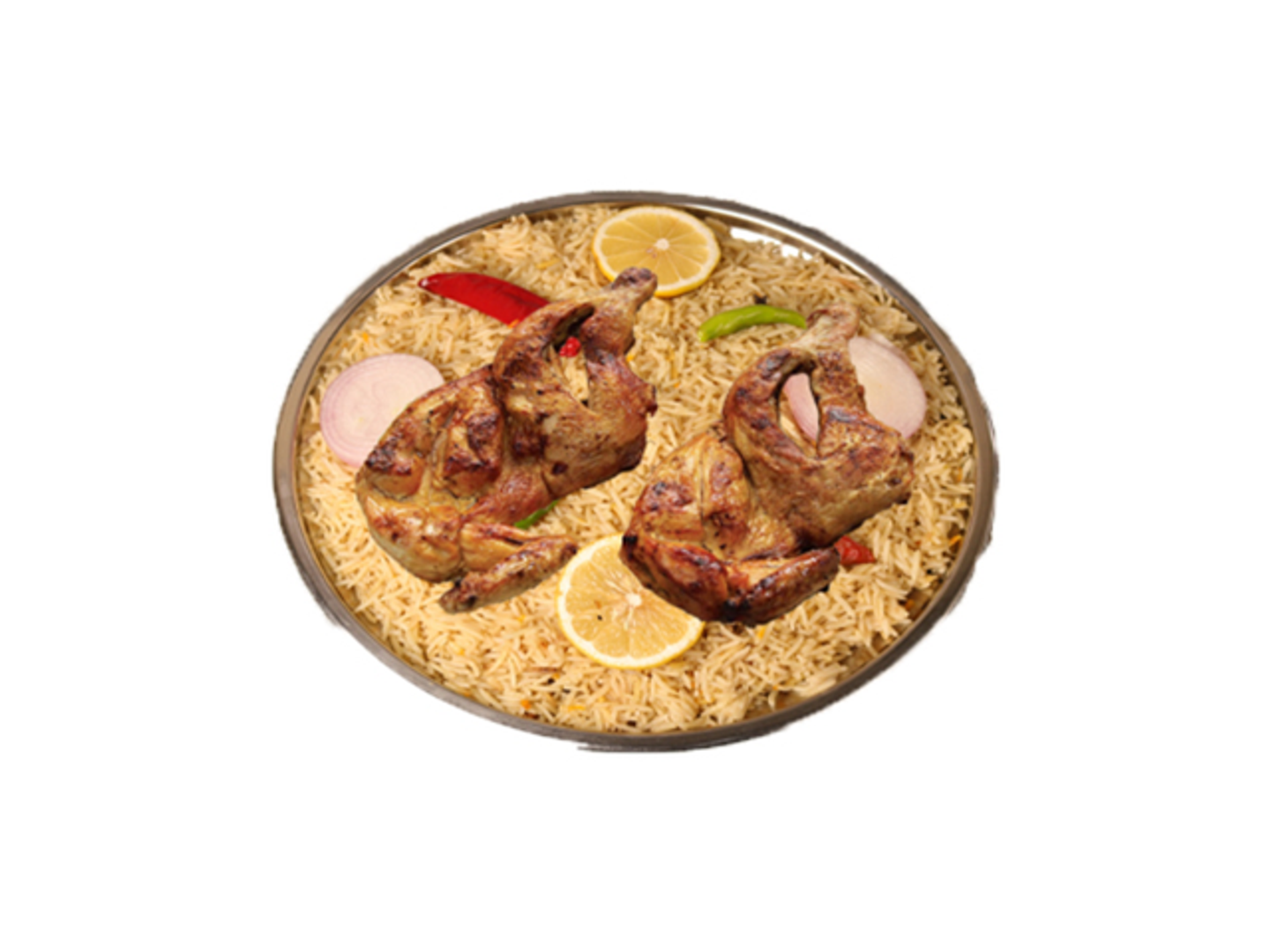 نص دجاج مظبي ارز برياني