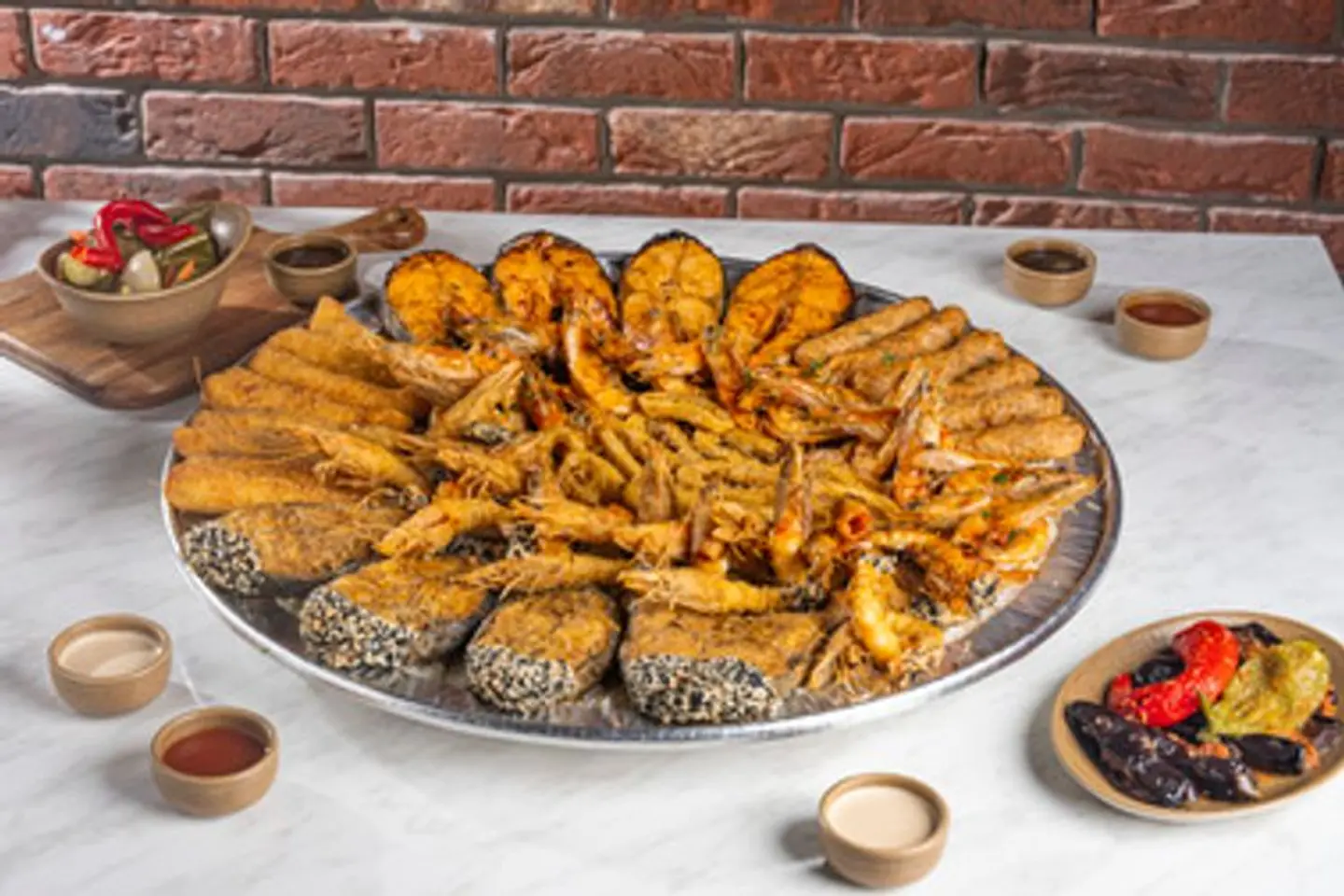 A Plate Of Salmon And Kingfish From City Fish