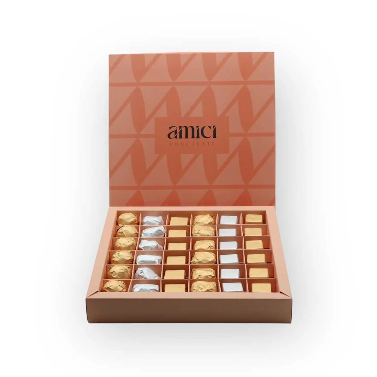 علبة شوكولا مغلف - برتقالي