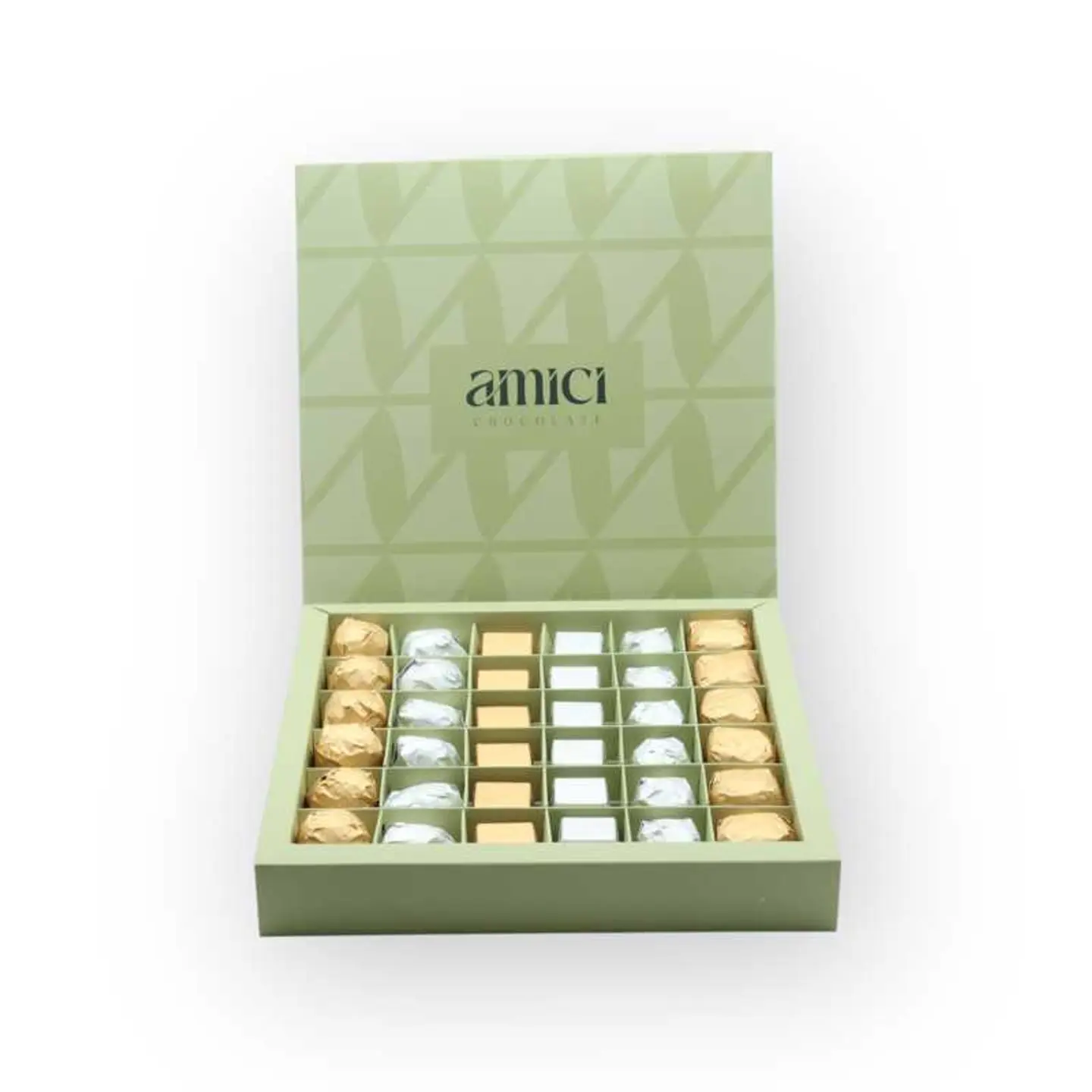 علبة شوكولا مغلف - اخضر