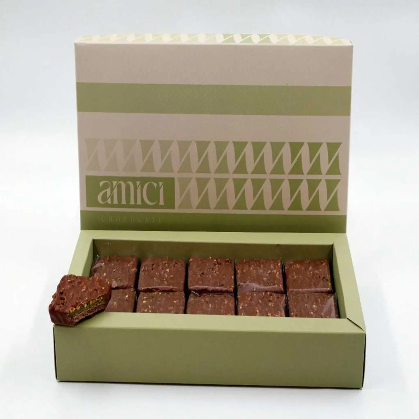 Box Of Cap Chocolates Green