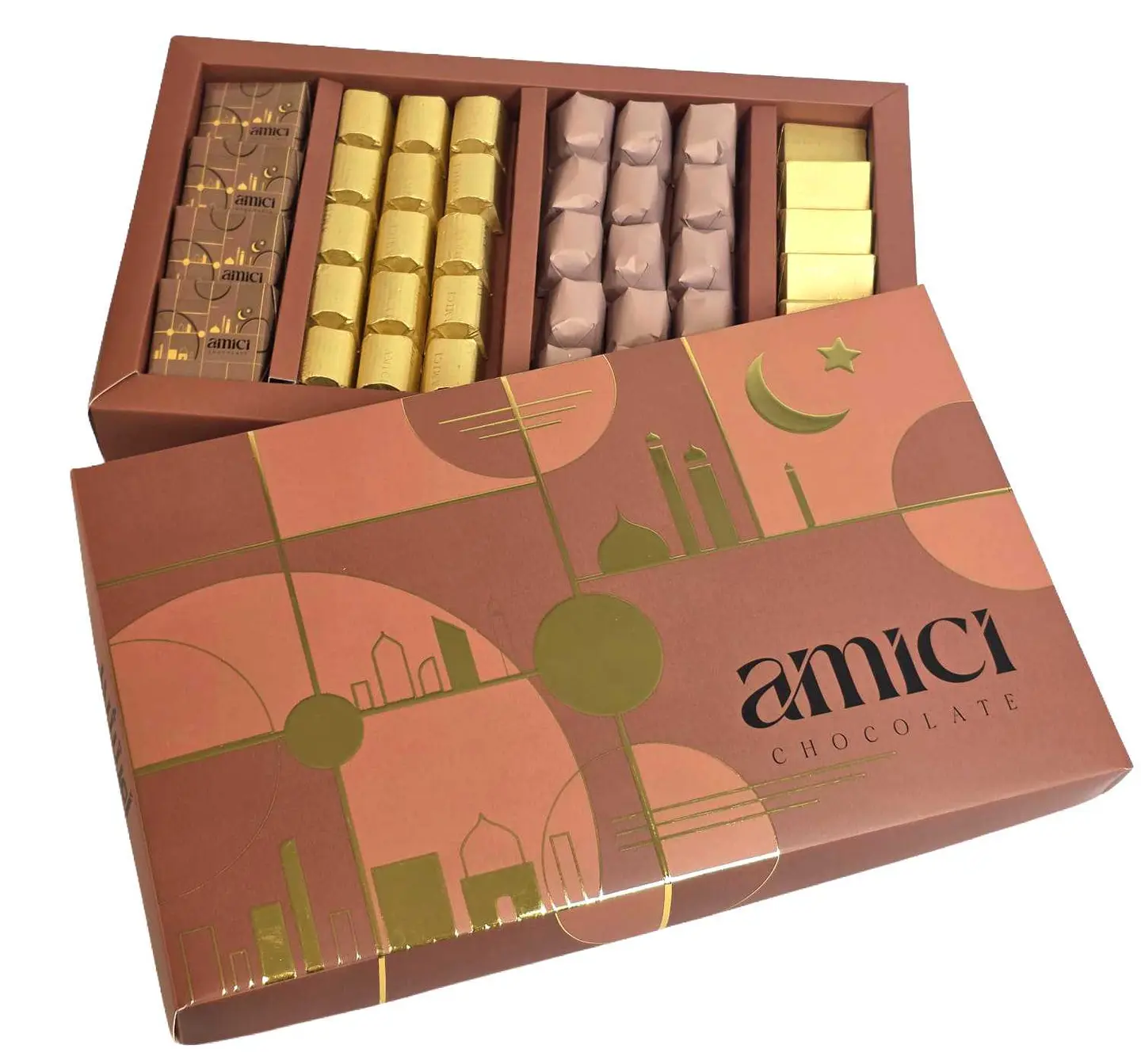 بوكس رمضان شوكولاتة مغلف 450 غرام احمر