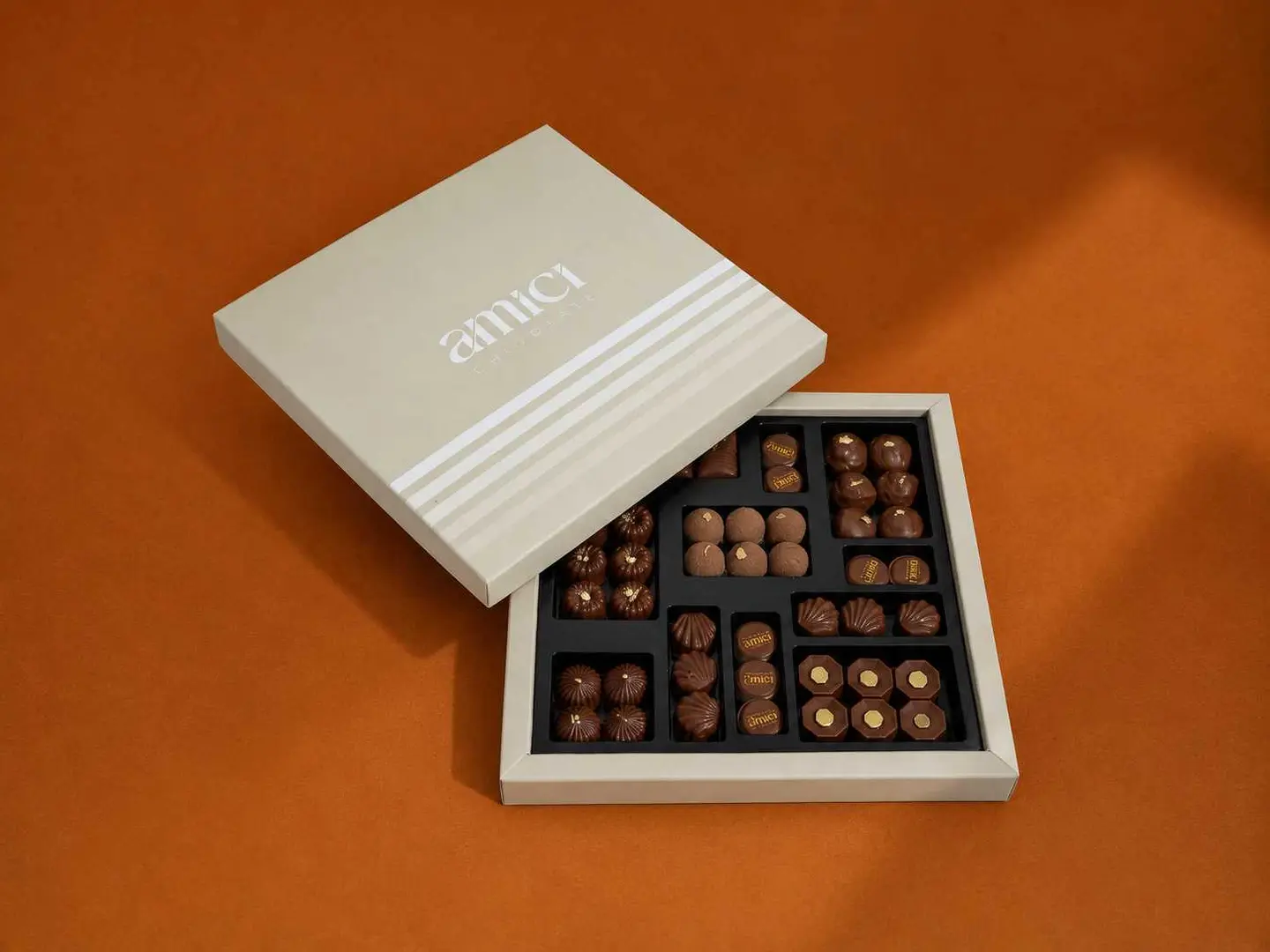 Box Of Unwrapped Chocolates Gray