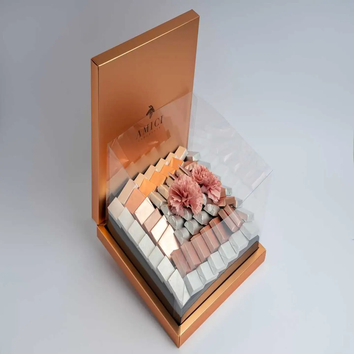 علبة شوكولا مغلف برونز - وسط