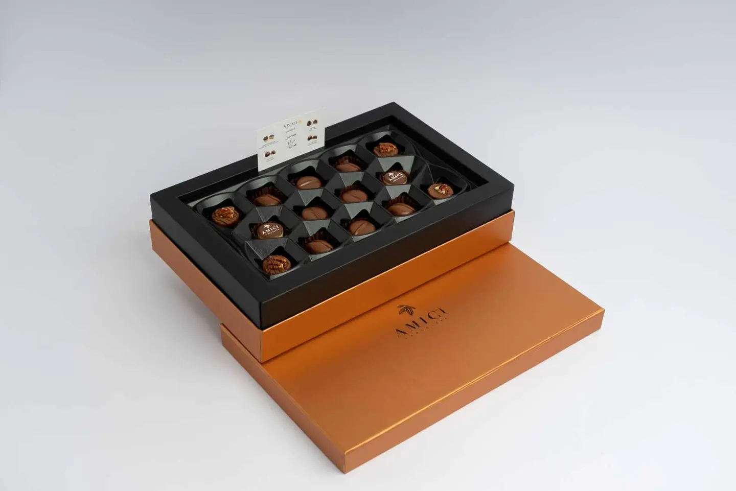 علبة شوكولا مستطيلة برونز - وسط