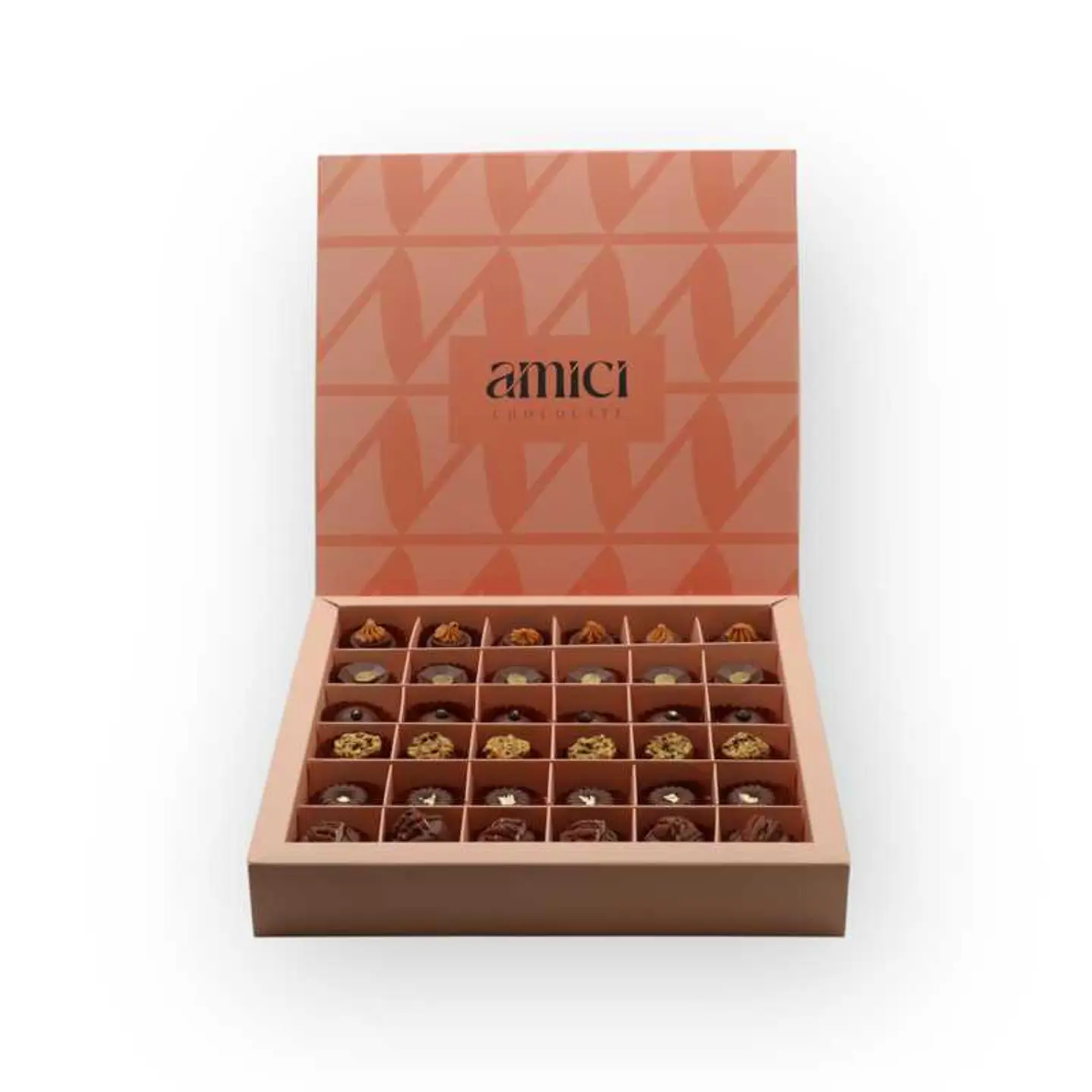 علبة شوكولا مكشوف - برتقالي