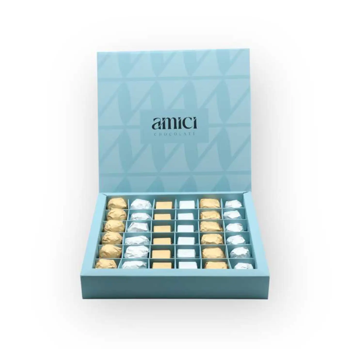 علبة شوكولا مغلف - ازرق