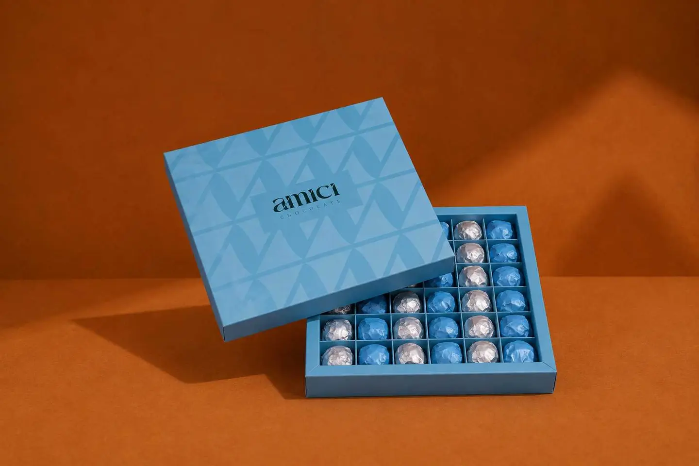 Box Of Wrapped Chocolates   Blue