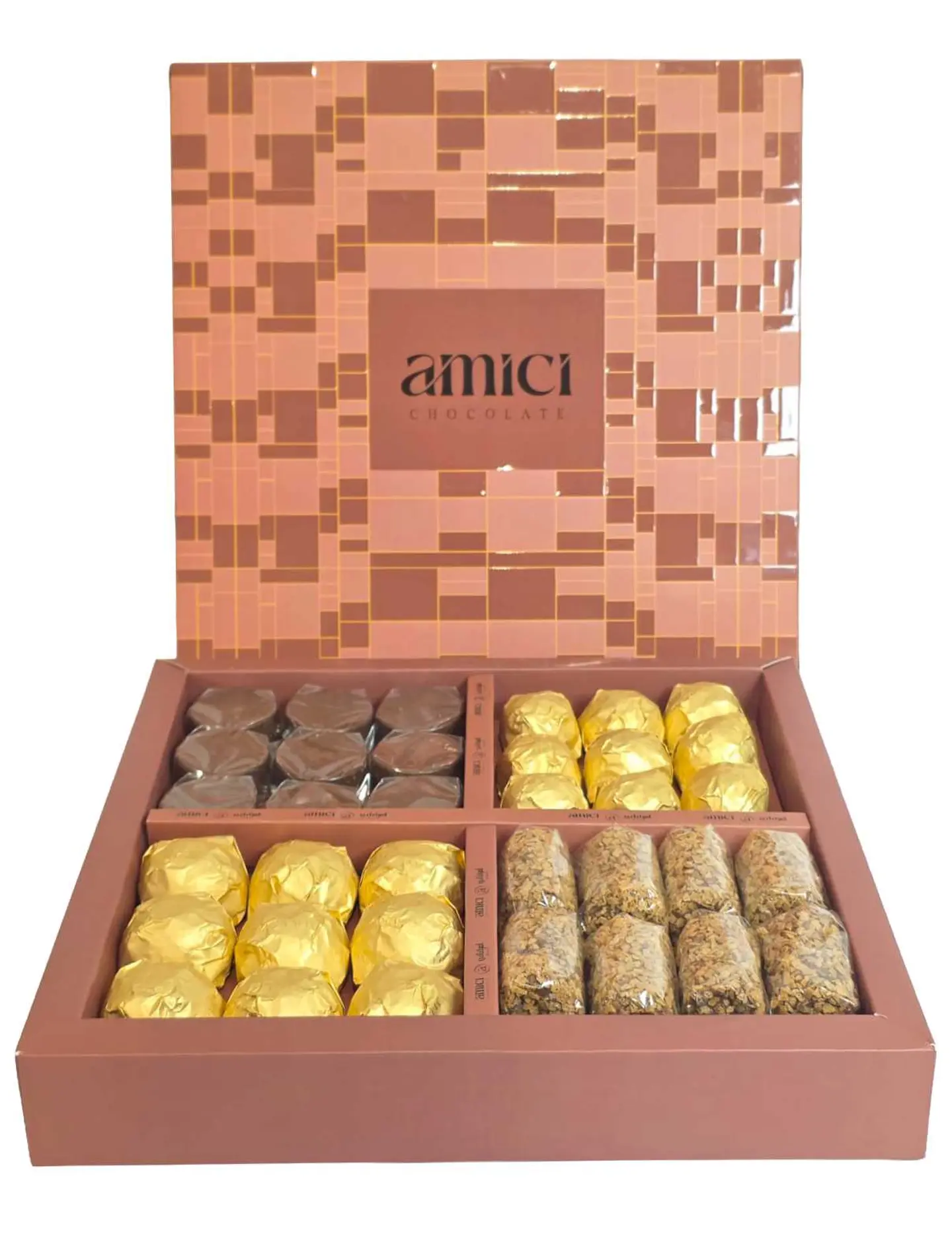 بوكس رمضان شوكولاتة مغلف 650 غرام احمر