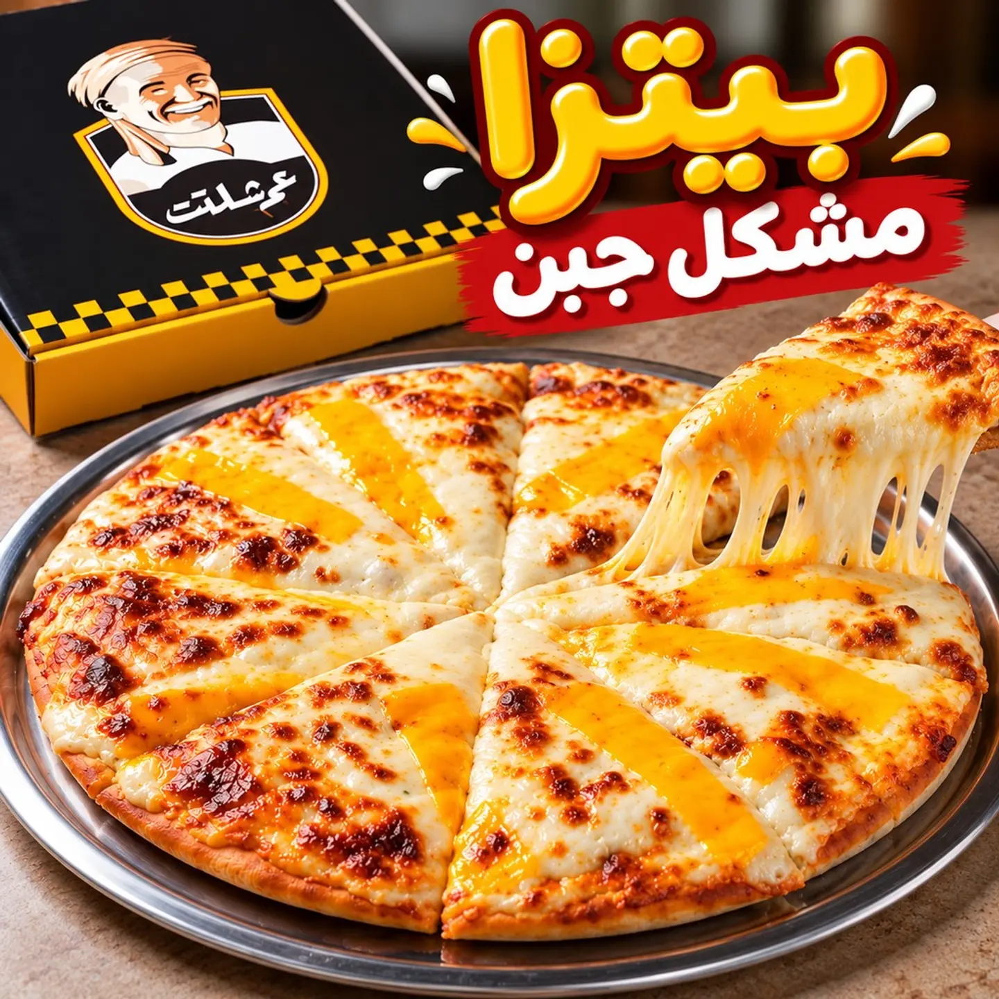 بيتزا مشكل جبن كبير