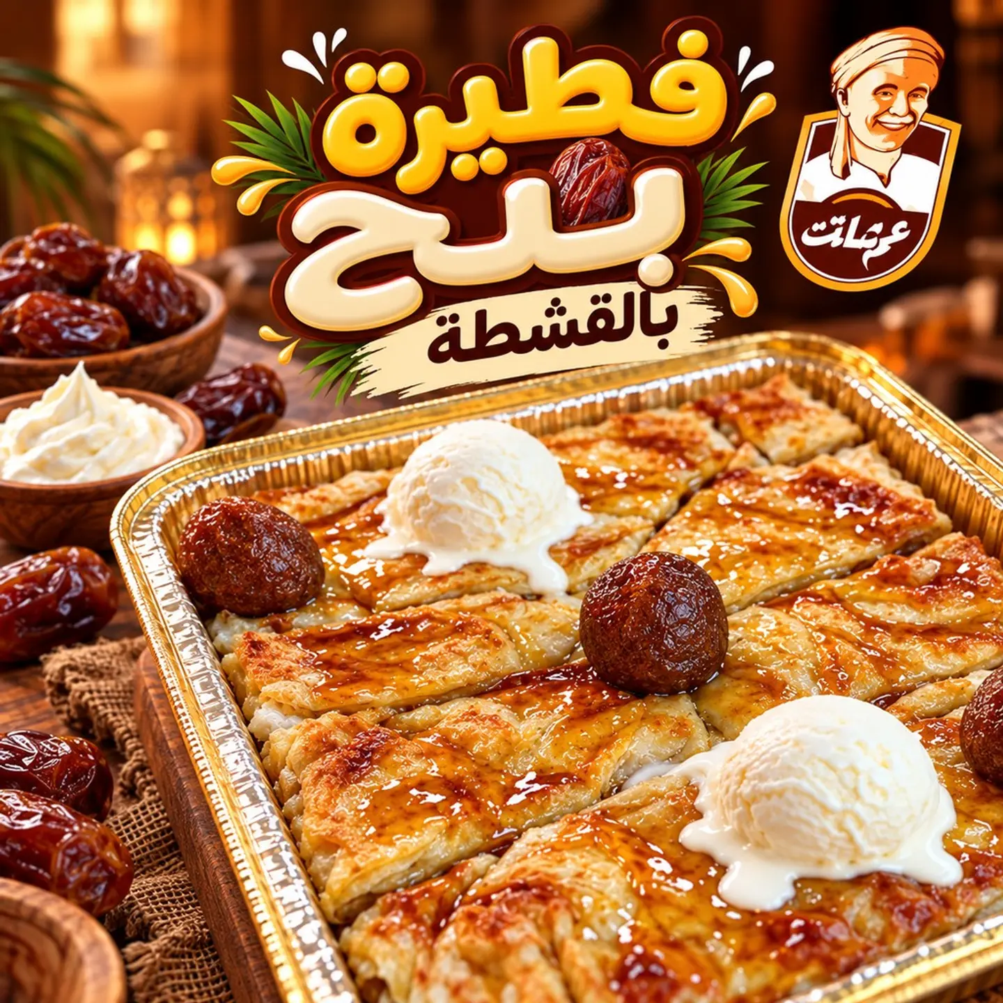 فطير بلح بالقشطة