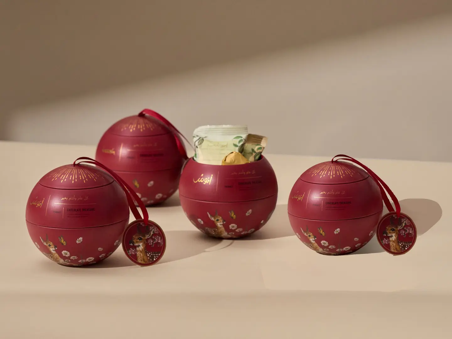 توزيعات دائرية عنابي