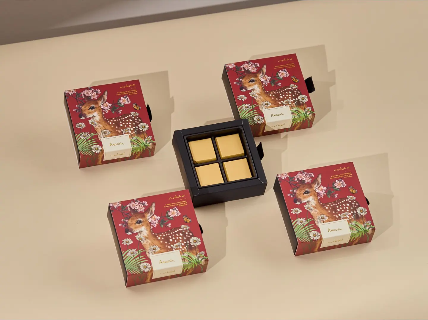 توزيعات الغزالة عنابي