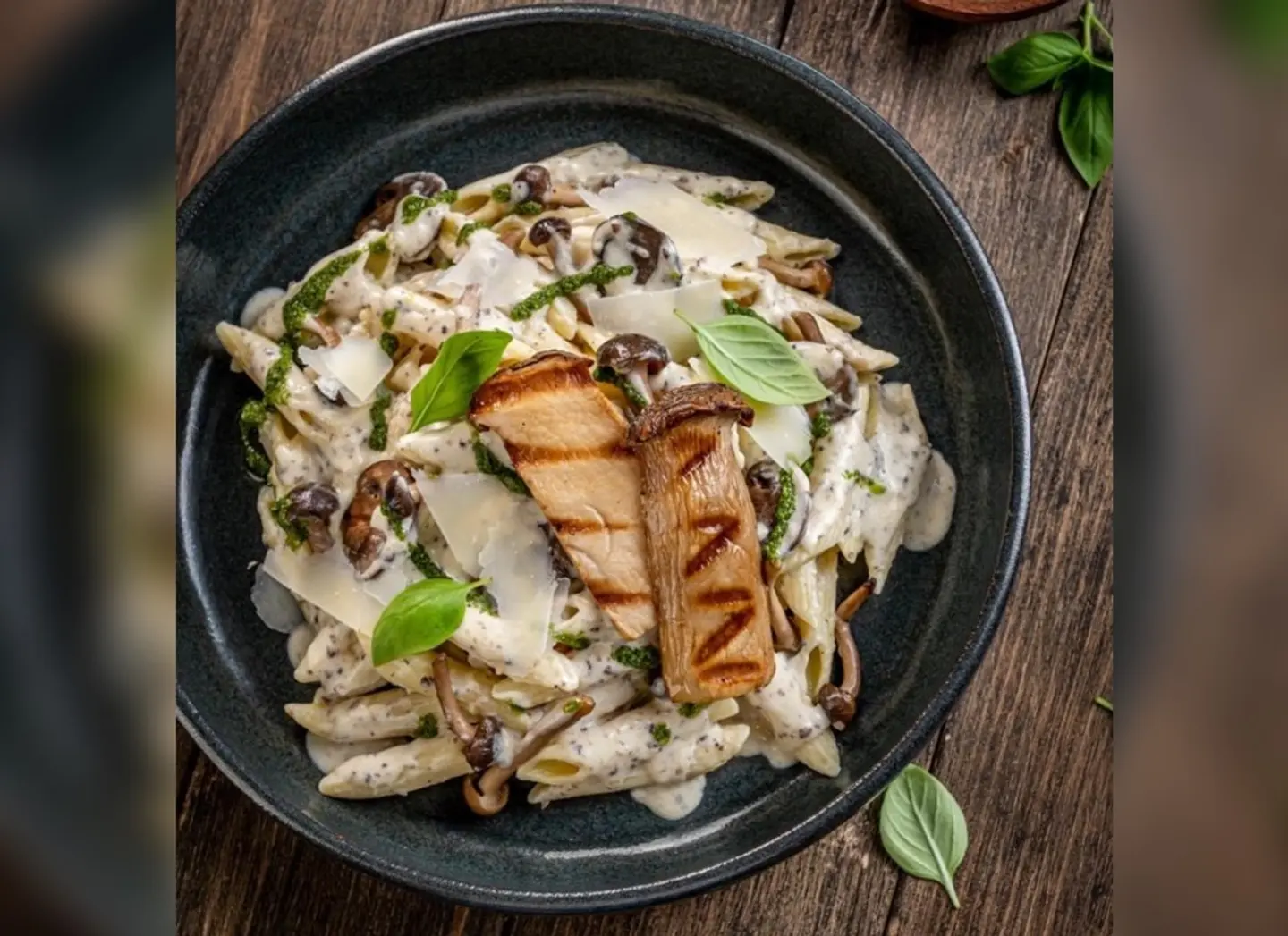 Wild Mushroom Pesto Pasta