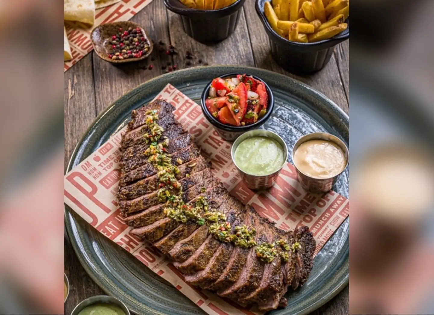 Half Chimichurri Black Angus Steak Platter