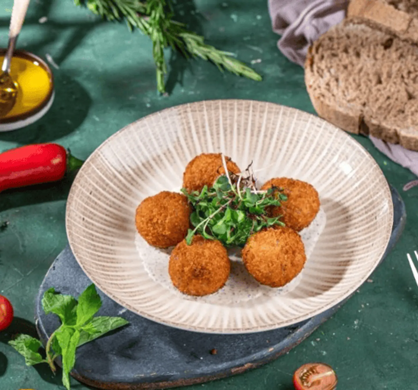 كرات الريزوتو بالكمأة