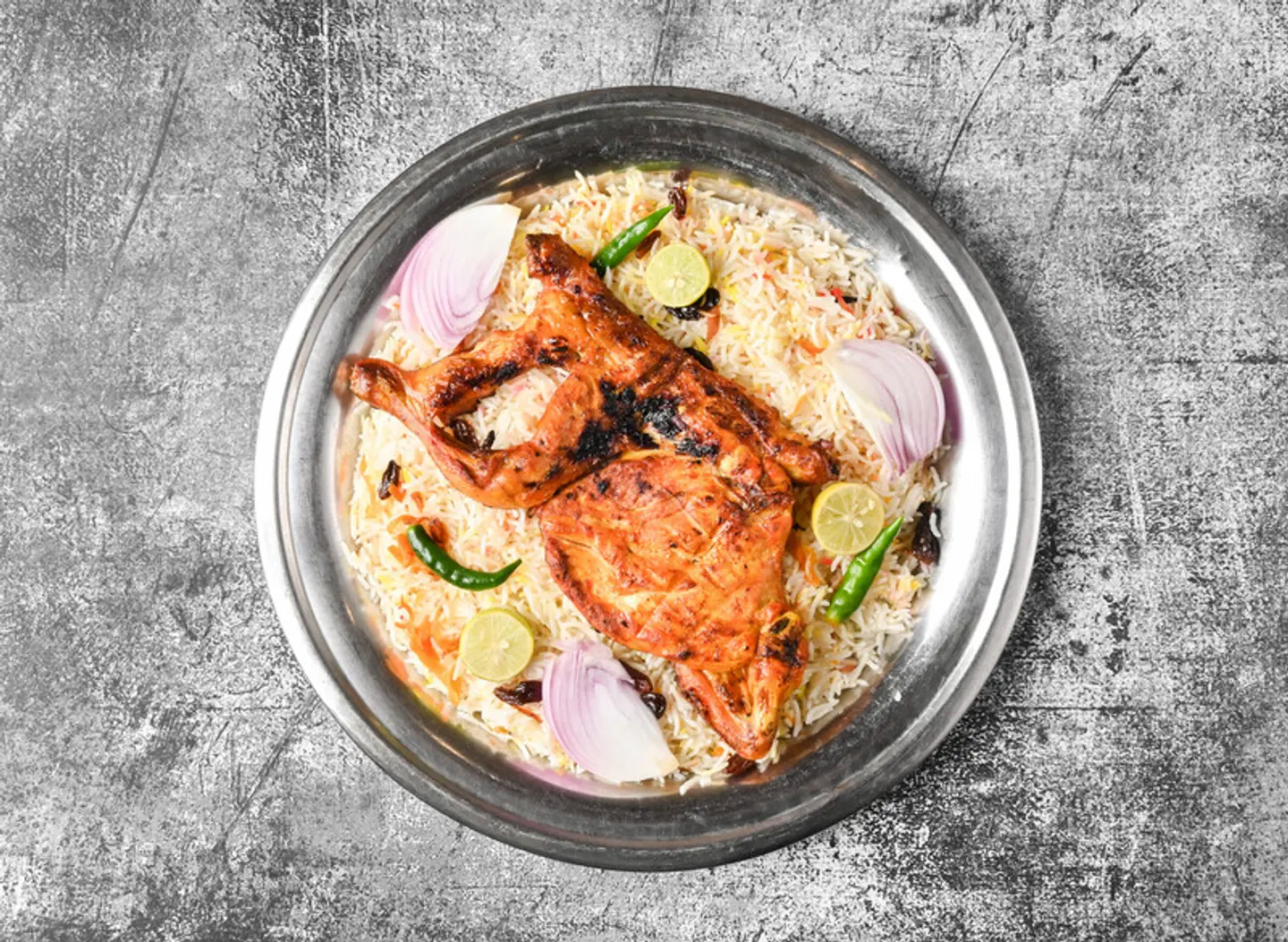 نص على الفحم مع الرز