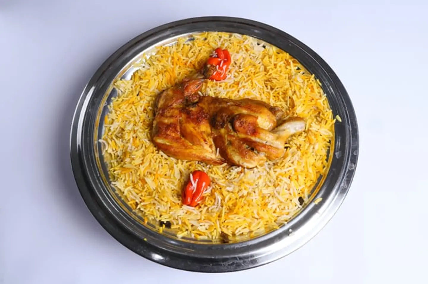 نصف دجاج مشوي رز مندي