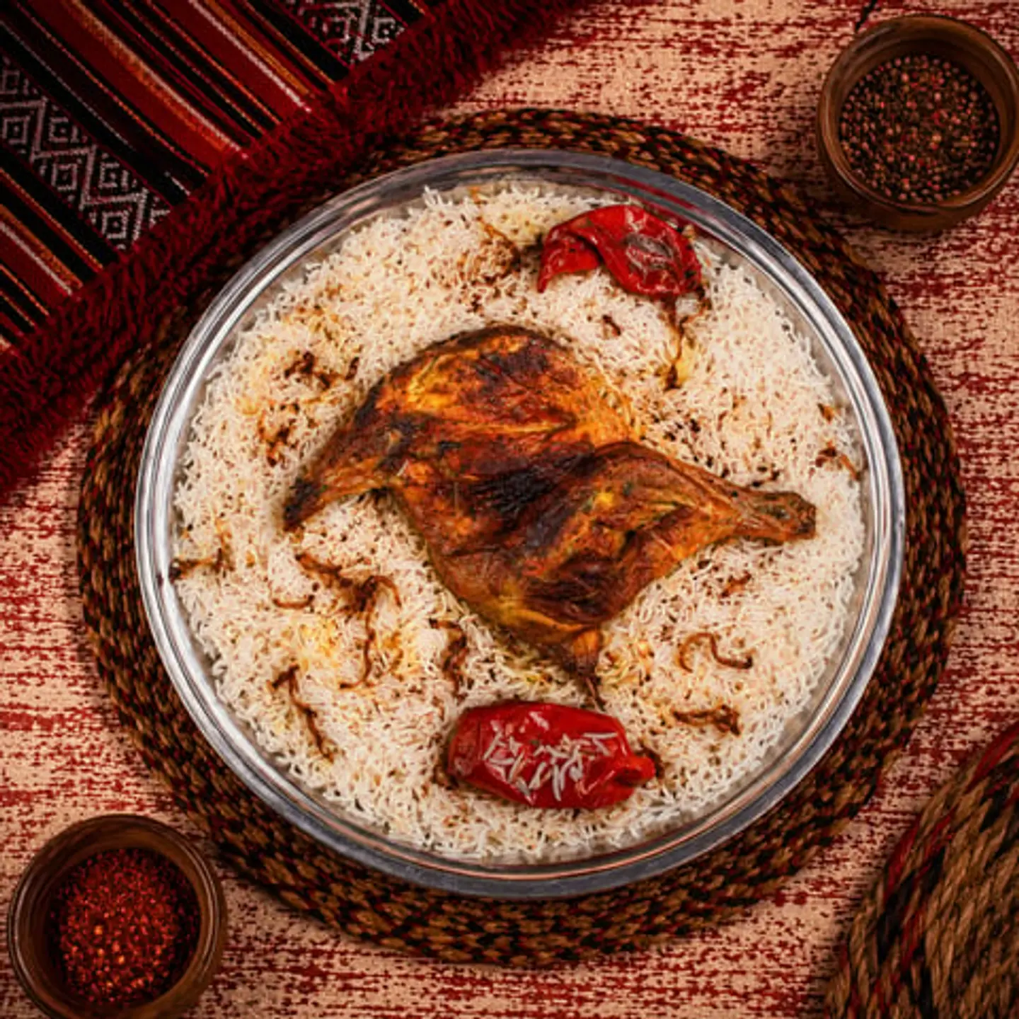 نصف دجاج مشوي رز بشاور