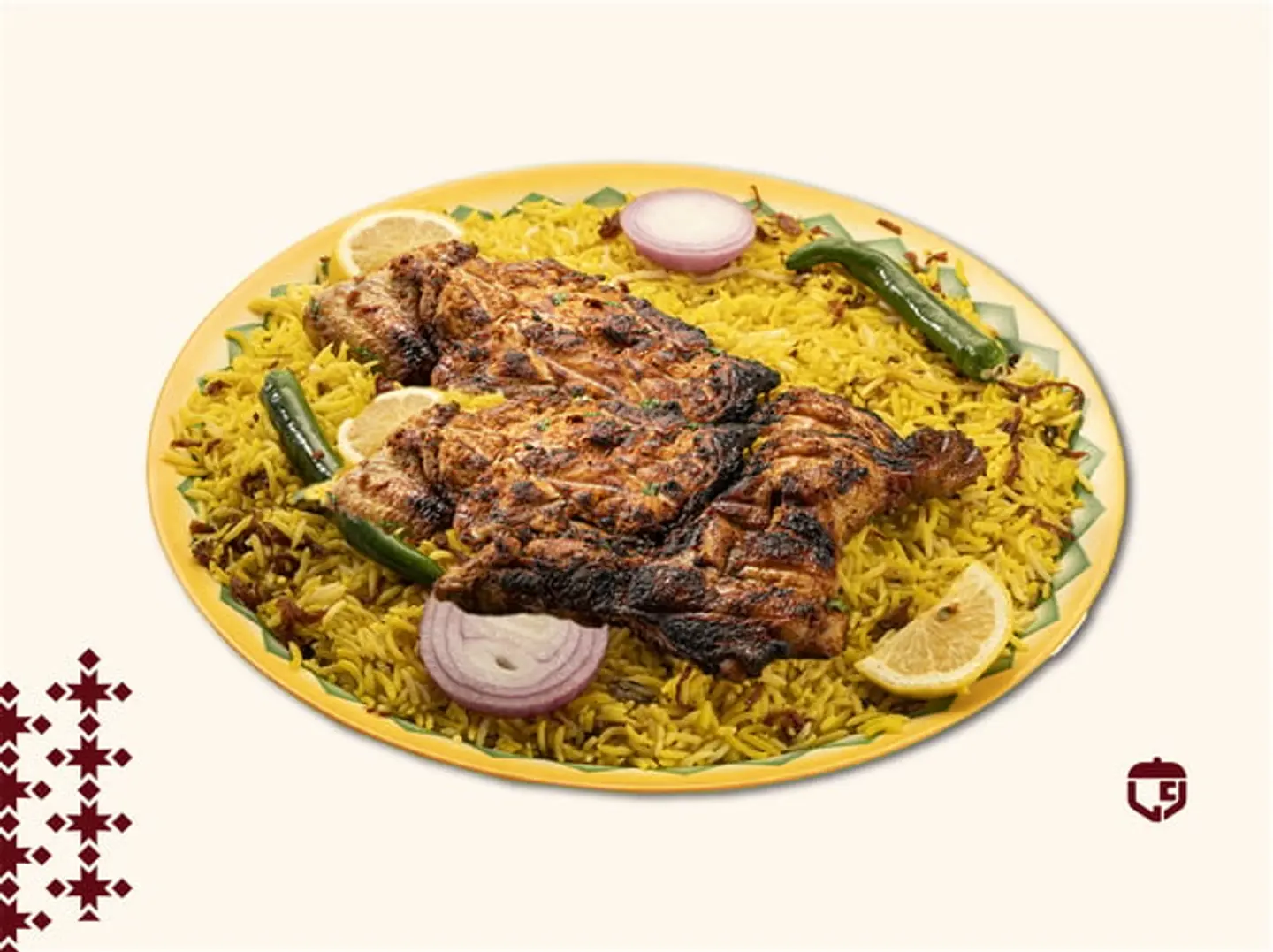 نص حبه دجاج على الفحم