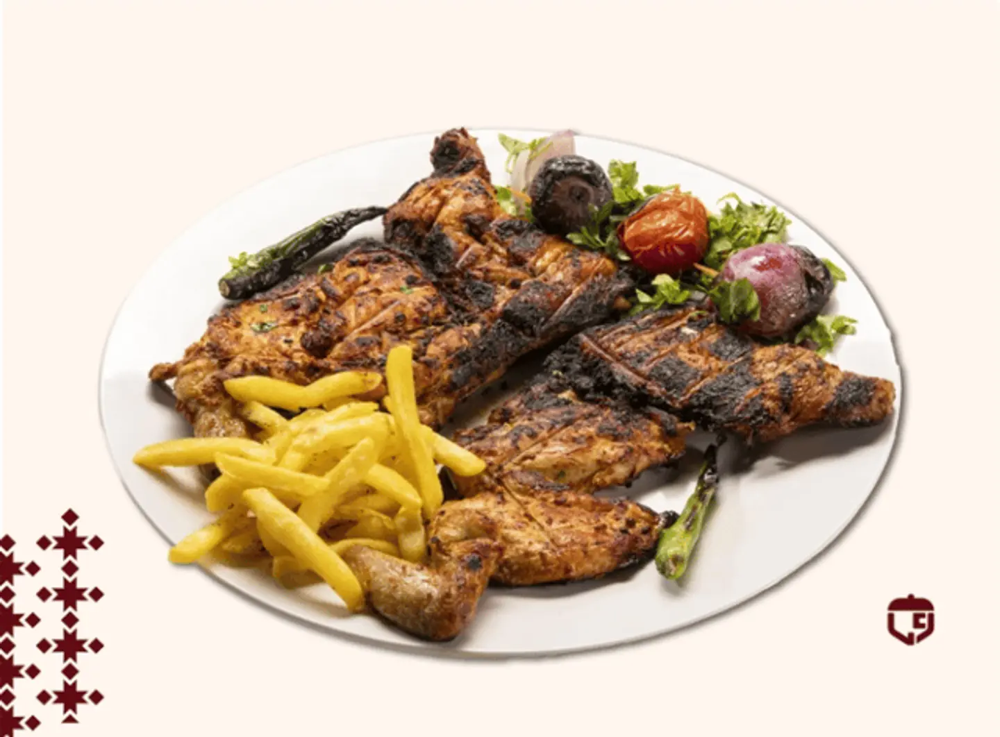 دجاج على الفحم ساده