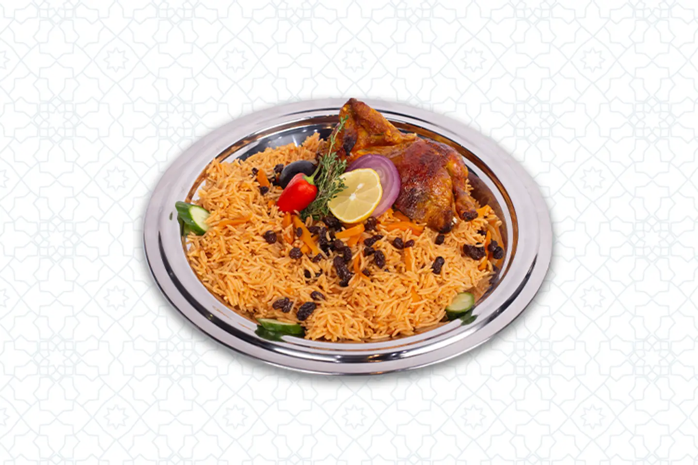نصف شواية مع الرز