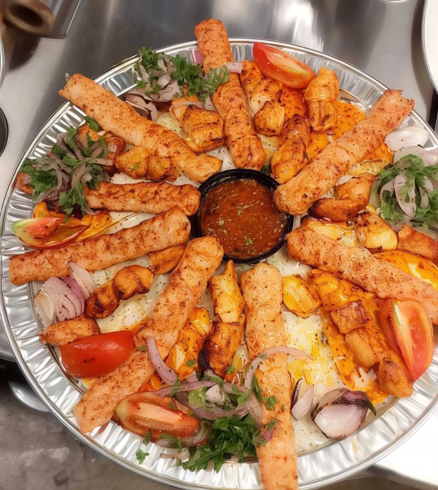 Al Saria Plate 12 Grilled Skewers + 1 Mixed Appetizer