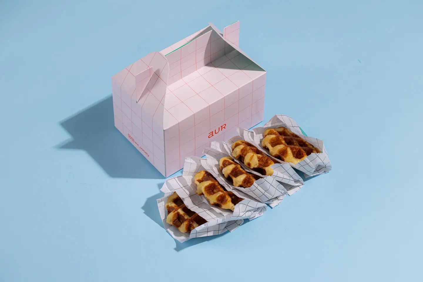 5 Pcs Classic Belgian Waffle Box