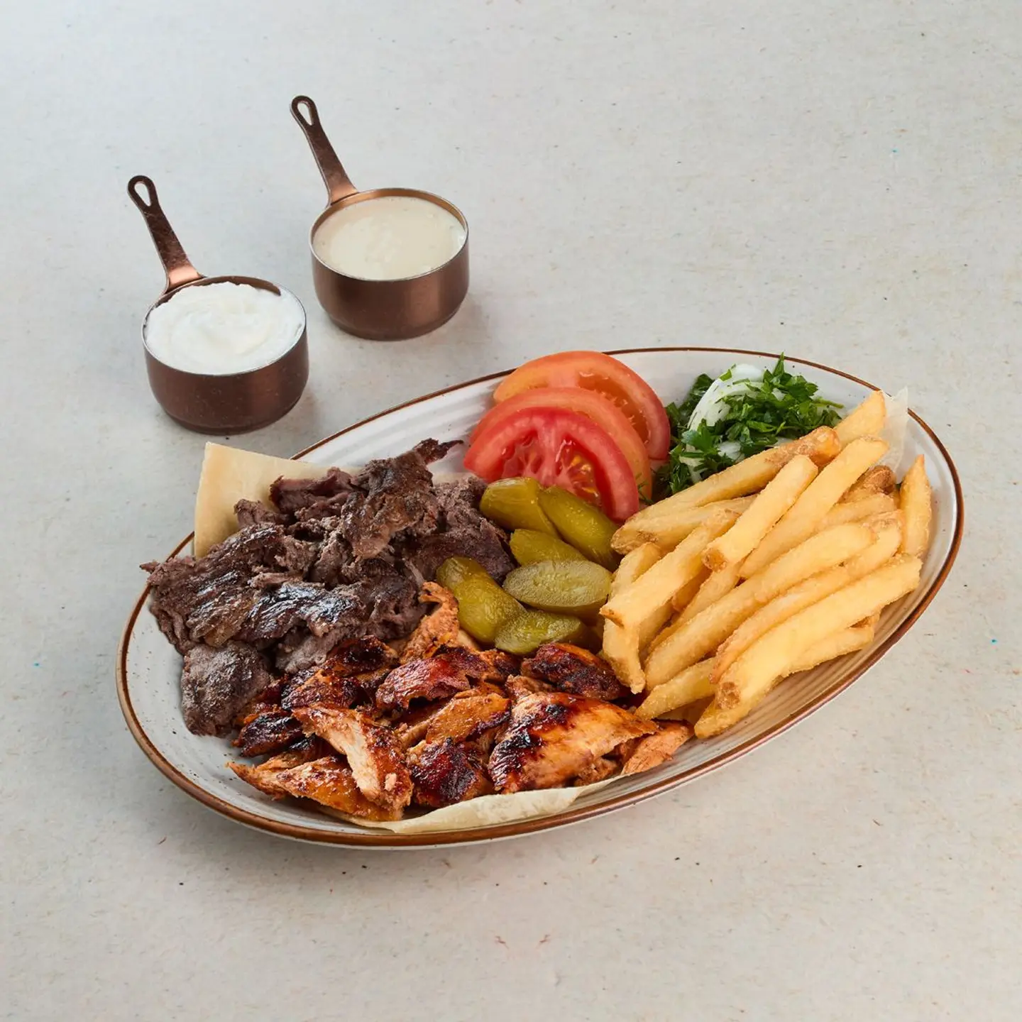 طبق شاورما مشكل