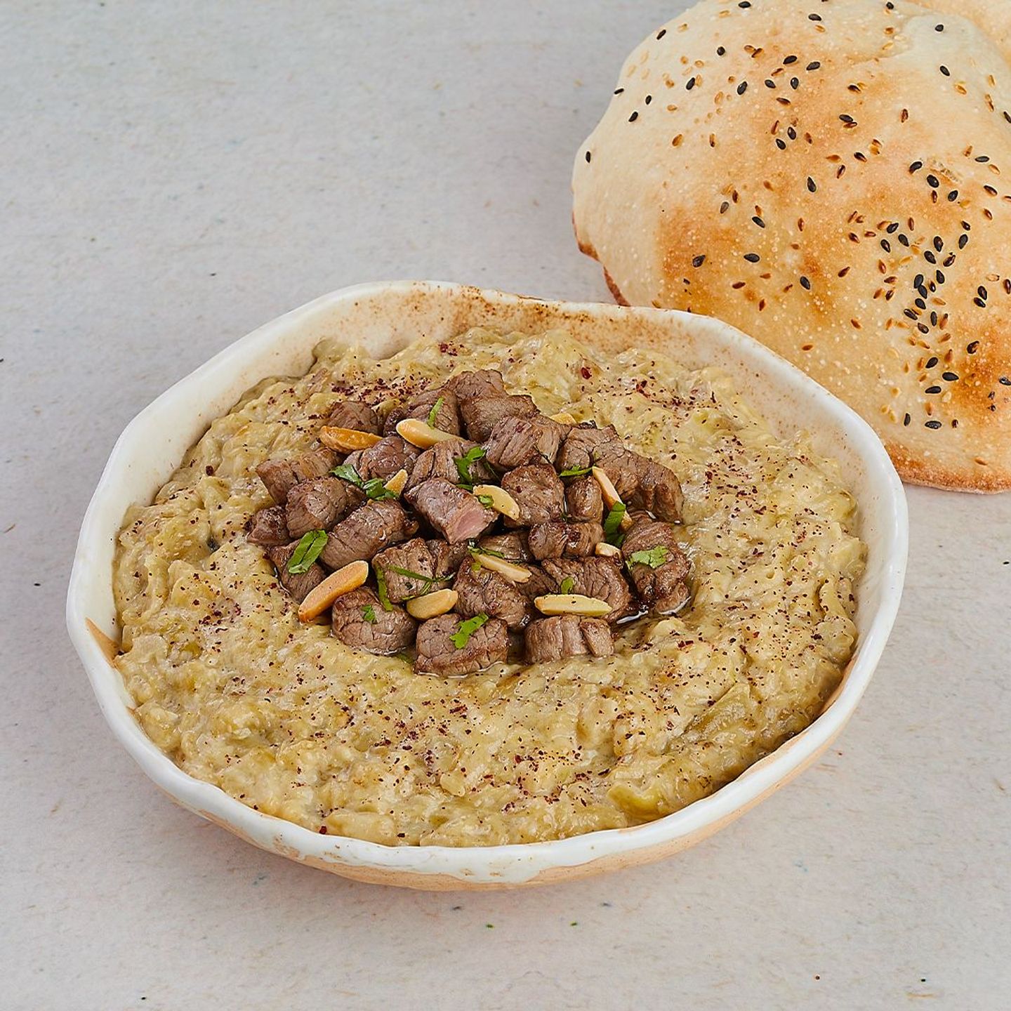 صاجية باذنجان و لحم بقر
