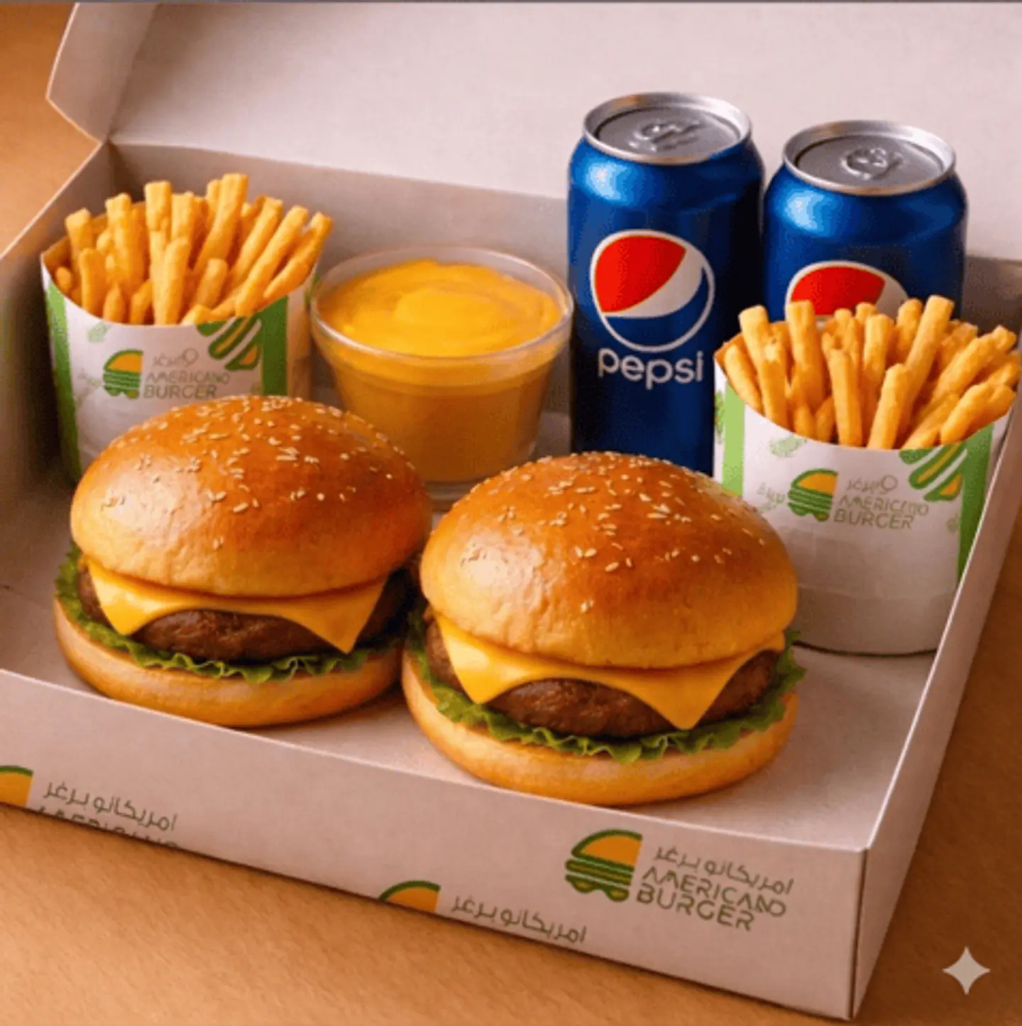 Americano Box Al Hana 2 Beef Burger Or Chicken Burger Meals