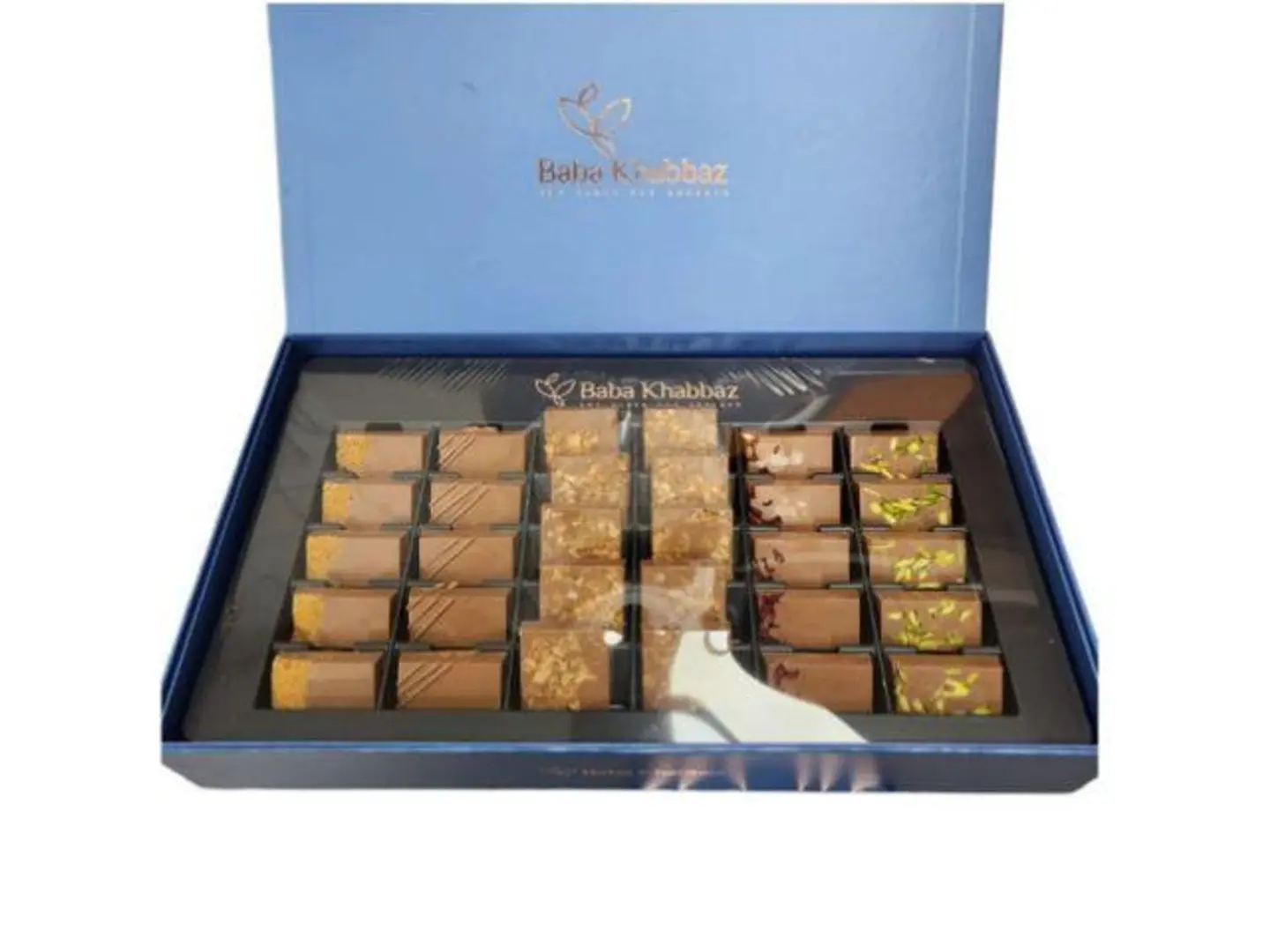 علبة شوكولاتة زرقاء