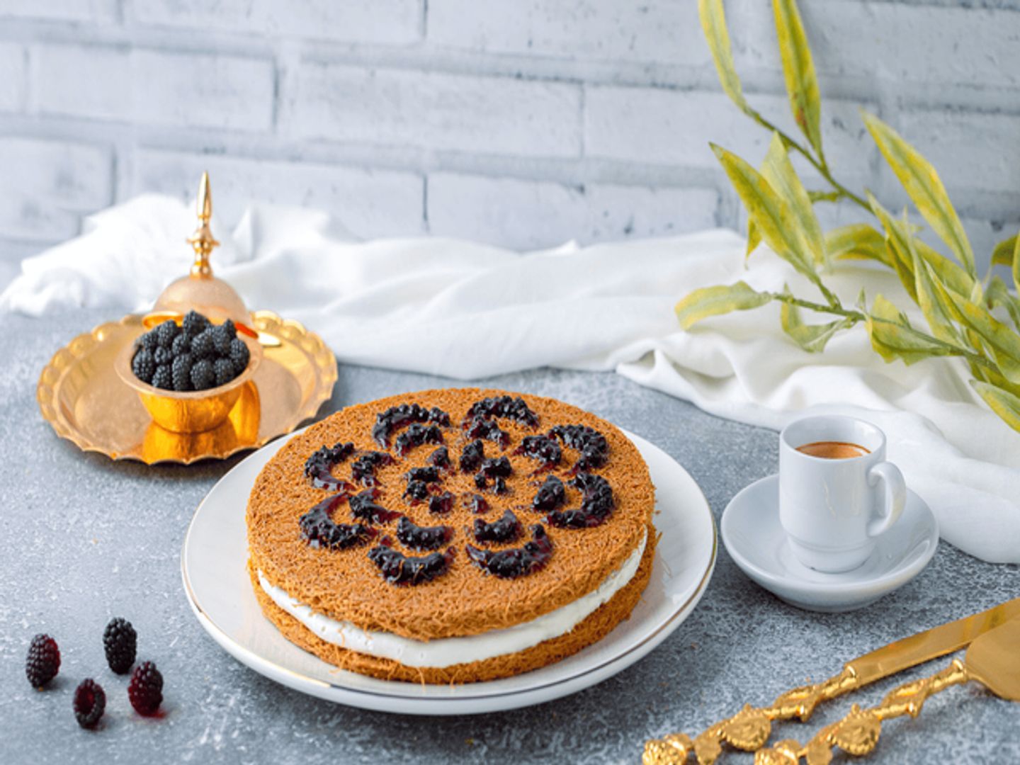 Cheese Kunafa With Blueberry 1/2 Kg