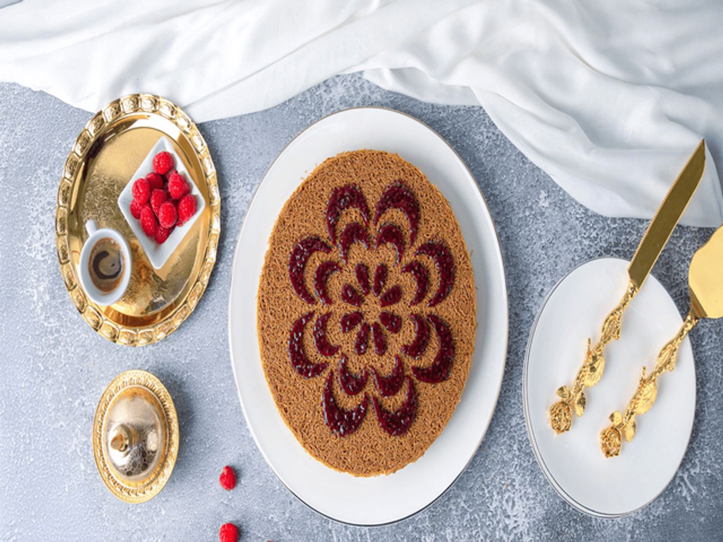 Cheese Kunafa With Raspberry 1 Kg