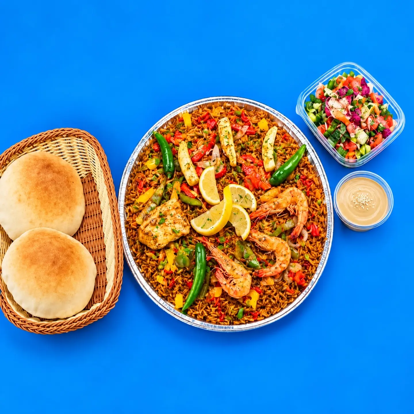 Mixed Meal Of Shrimp, Squid, And Fish