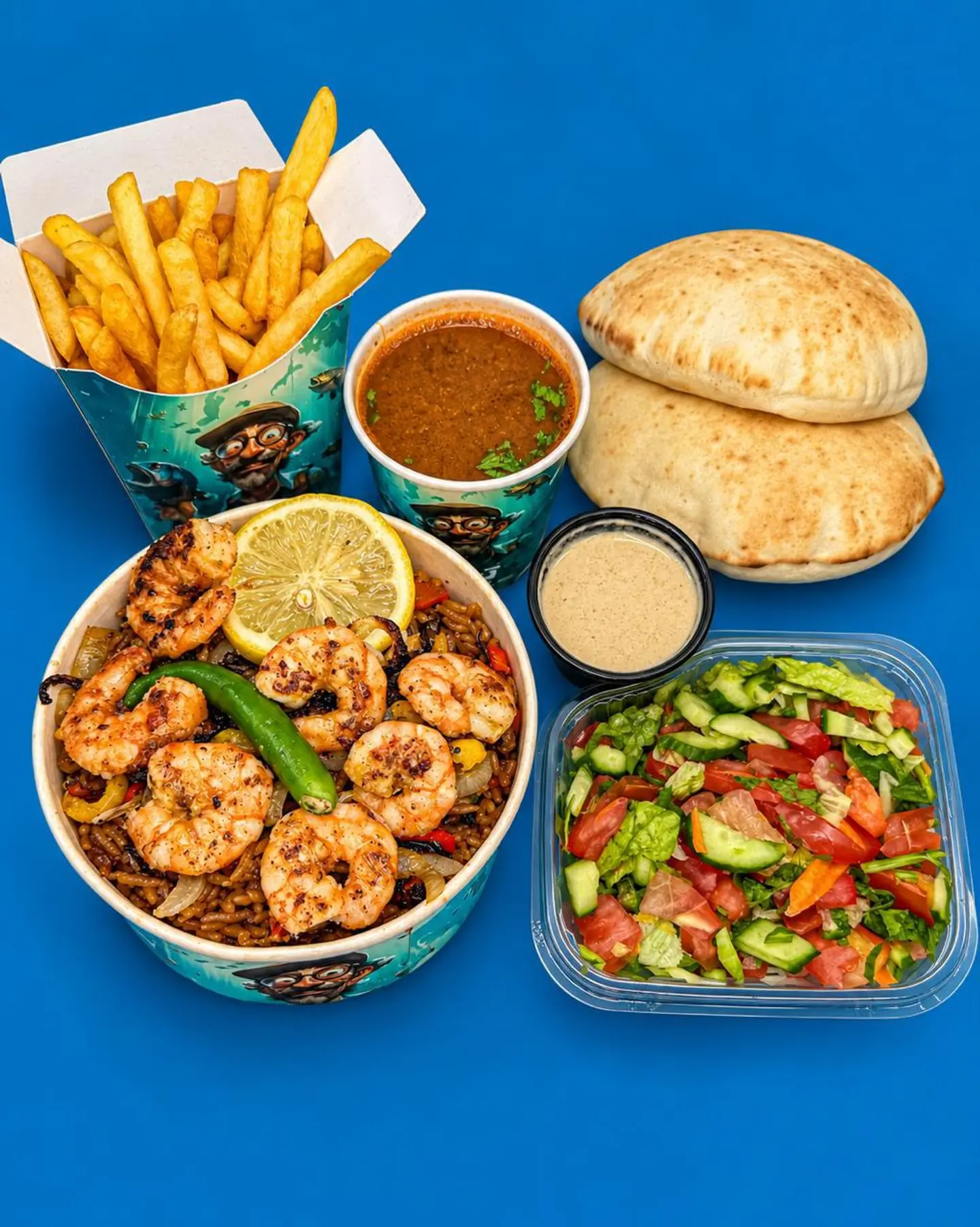 Grilled Shrimp Rice Meal