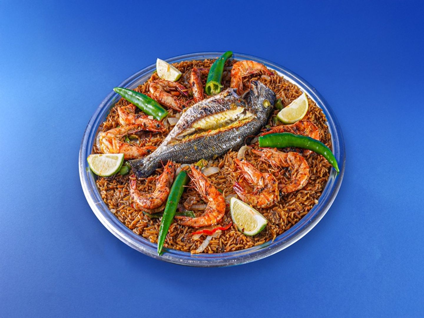 صينية دنيس مشورى مع جمبرى زيت وليمون
