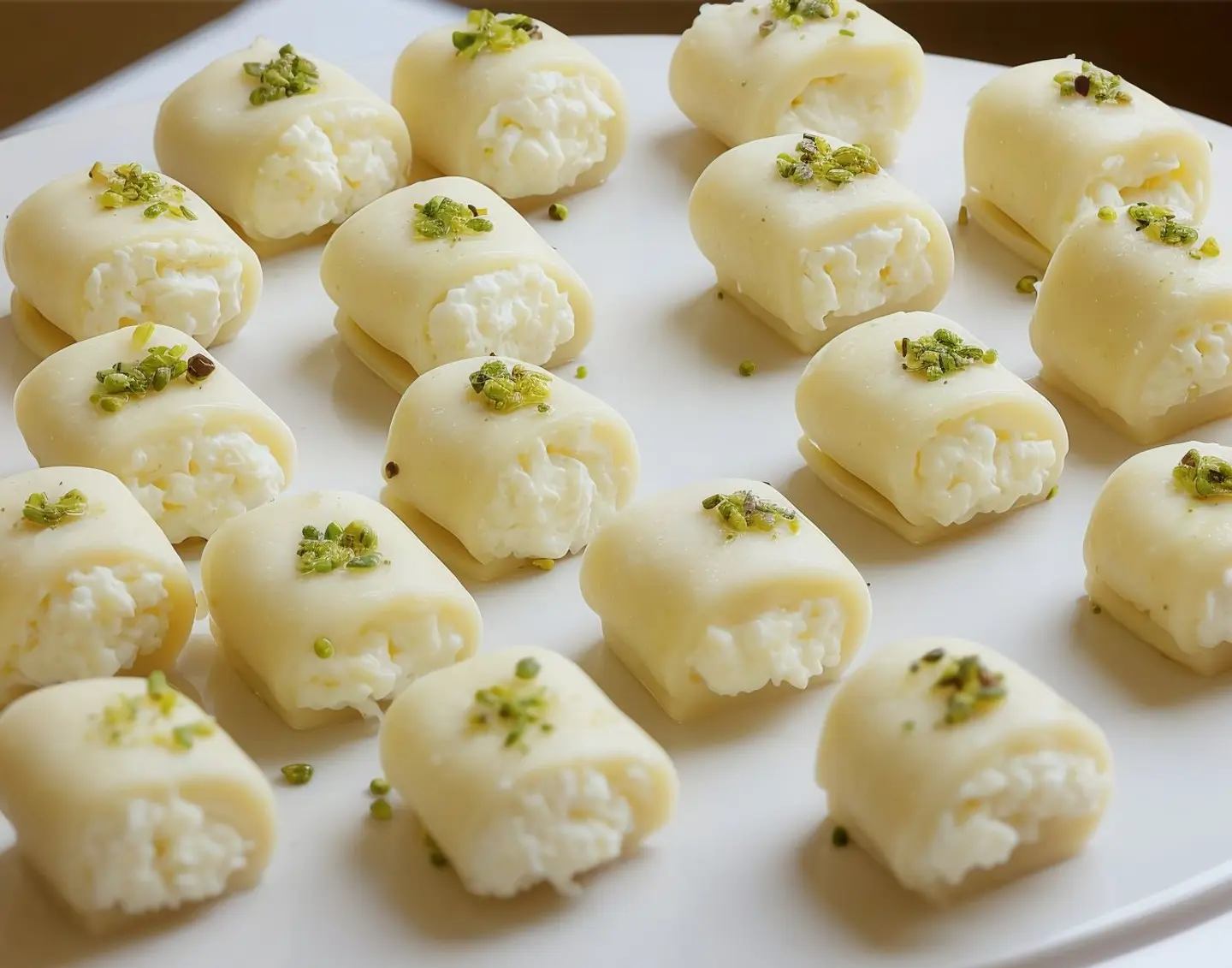 Crystalline Cheese Dessert With Cream