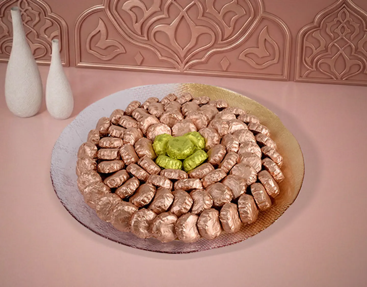 Large Date And Pistachio Maamoul Vase