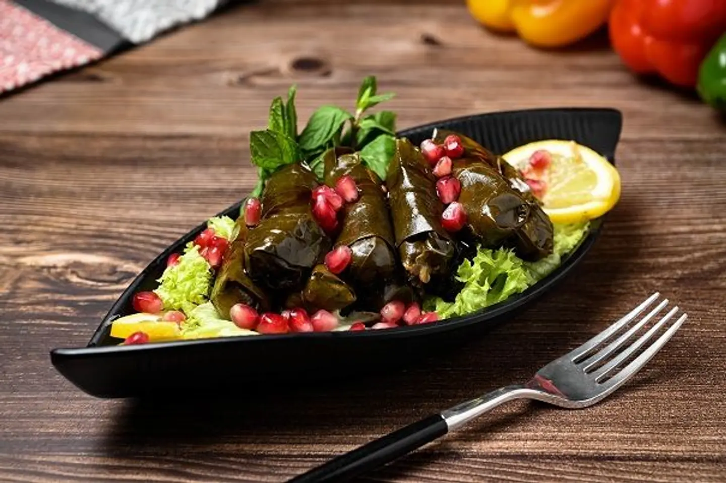 Vine Leaves With Pomegrenate