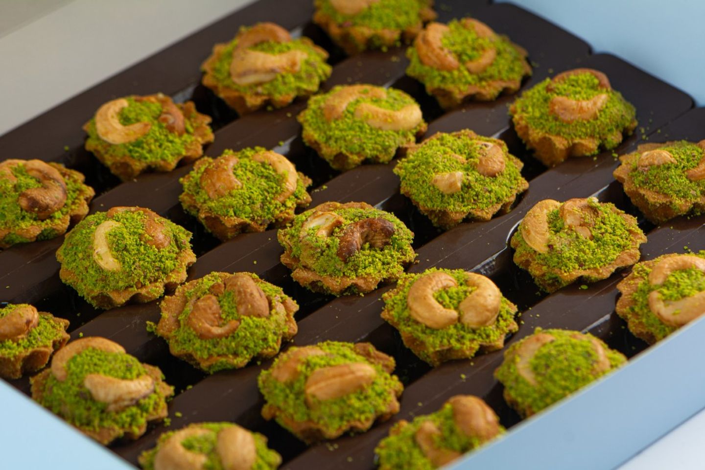 Mini Tart Stuffed With Dates Covered With Cashews
