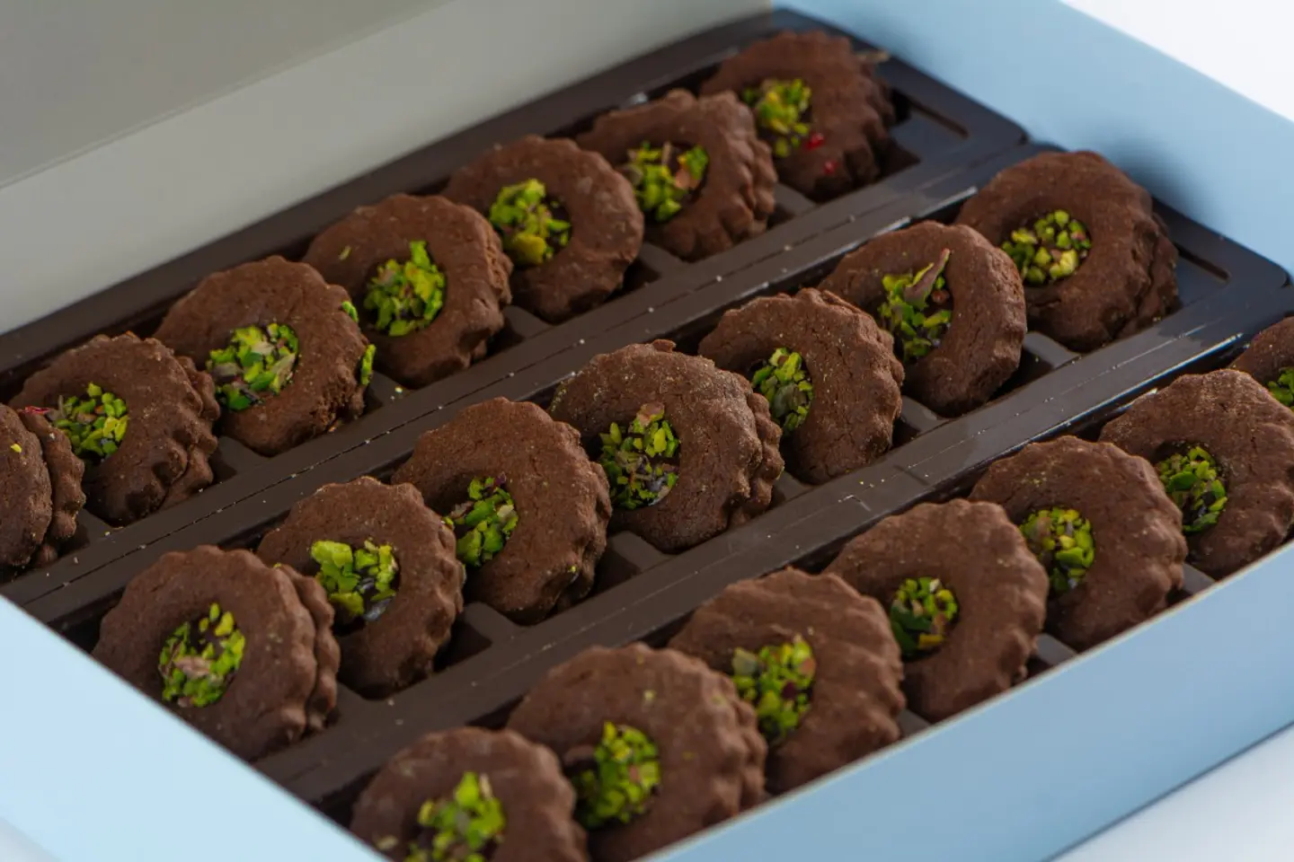 Sable Petit Four With Chocolate Stuffed With Strawberry Jam